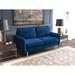 Mercer41 Filippone 57.87" Velvet Round Arm Loveseat Velvet in Blue | 33.07 H x 57.87 W x 31.69 D in | Wayfair 7001478B91F4499C82242EDE12086844