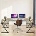 Inbox Zero 59" L-Shaped Corner Desk Computer Table For Home Office Study Workstation- Wood/Metal in Black | 30 H x 59 W x 59 D in | Wayfair