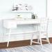Corrigan Studio® Inoke Desk Wood in White | 30 H x 55.5 W x 24 D in | Wayfair D0CD3E7FFF6A47509B9337E4EC342565