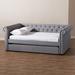 House of Hampton® Mickel Upholstered Daybed w/ Trundle Upholstered in Gray | 36.6 H x 95.5 W x 100.6 D in | Wayfair