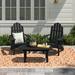 Sol 72 Outdoor™ Anette Classic Adirondack Chair w/ Table Plastic/Resin in Black | 38.8 H x 61 W x 56.4 D in | Wayfair