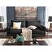 George Oliver Square Arm 69.68" Wide Faux Leather Sofa Faux Leather in Black | 33.07 H x 69.68 W x 31.69 D in | Wayfair