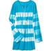 Athleta Tops | Athleta Jazzy Jam Voile Stretch Cotton Kaftan Top | Color: Blue/White | Size: S