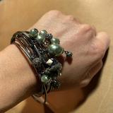 Nine West Jewelry | Bangle Bracelet Set W Beads | Color: Black/Blue | Size: Os