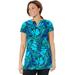 Plus Size Women's Chlorine Resistant Swim Tunic by Swimsuits For All in Green Palm (Size 16)