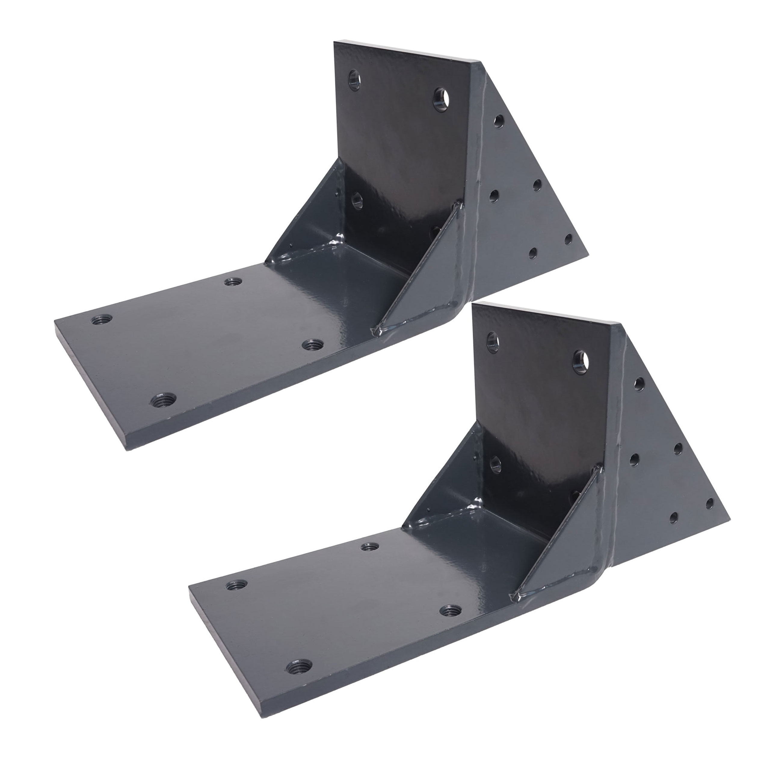 2er-Set Dachsparrenadapter für Kassetten-Markise T122 T123, Dachsparren Halterung Adapter ~ anthrazit