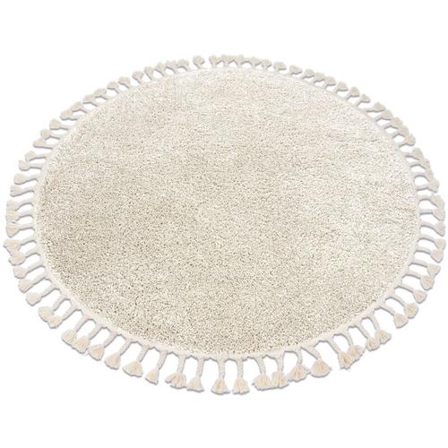 Rugsx - Teppich berber 9000 Kreis sahne Franse berber marokkanisch shaggy beige rund 160 cm