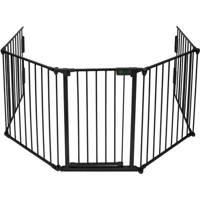Vounot - Kaminschutzgitter Metall, 5 Elemente inkl. Sicherheitstür, 300 x 75 cm