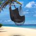Sand & Stable™ Scarborough Terylene Tassel Chair Hammock Polyester/Cotton in Black | 47.2 H x 31.5 W x 6.3 D in | Wayfair