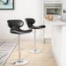 Wrought Studio™ Allure Swivel Adjustable Height Bar Stool Upholstered, Leather in Black | 16.3 W x 16.3 D in | Wayfair RDHN1128 28184797