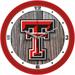 Texas Tech Red Raiders 11.5'' Suntime Premium Glass Face Weathered Wood Wall Clock