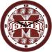 Mississippi State Bulldogs 11.5'' Suntime Premium Glass Face Dimension Wall Clock