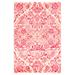 ECARPETGALLERY Hand-knotted Lahore Finest Pink, Ivory Wool Rug - 4'2 x 6'3