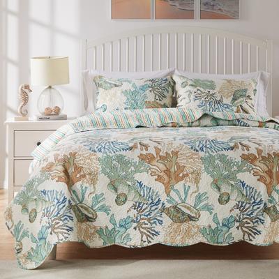 Greenland Home Fashions Atlantis Jade Reversible Quilt Set