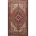 Vintage Geometric Heriz Persian Wool Area Rug Hand-knotted Carpet - 6'9" x 9'3"