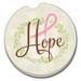 Counterart Absorbent Stoneware Car Coaster, Hope Ribbon, Set of 2 - 2.5