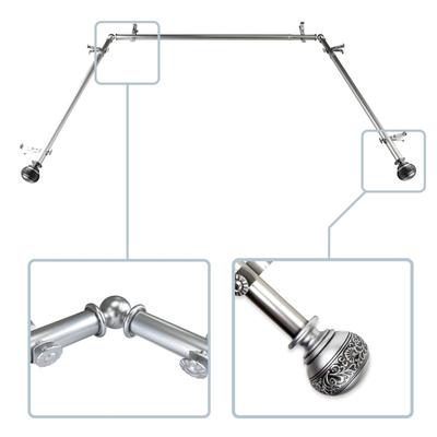 InStyleDesign Nadine 13/16" Bay curtain rod 20"-36", 38"-72"