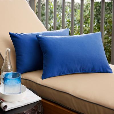 Sunbrella Canvas True Blue Indoor/Outdoor Knife Edge Pillow (Set of 2)