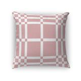 CHECKMATE PINK RED & WHITE Accent Pillow By Jackie Reynolds