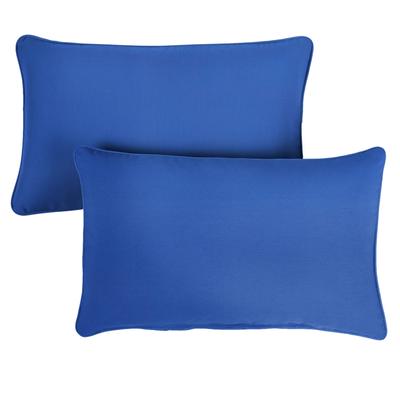 Sorra Home Sunbrella Canvas Indoor/Outdoor Corded Lumbar Pillows (Set of 2)