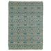 Handmade Natural Fiber Cayon Teal Diamonds Rug (5'0 x 7'9) - 5' x 7'9"