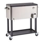 TRINITY 100 Quart Stainless Steel Cooler w/ Shelf