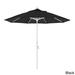 California Umbrella 9' Rd. Aluminum Patio Umbrella, Deluxe Crank Lift with Collar Tilt, White Frame Finish, Sunbrella Fabric