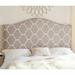 SAFAVIEH Connie Pearl Grey Moroccan Pattern Camelback Headboard - Silver Nailhead (Full)