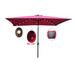 10 x 6.5t Rectangular Patio Solar LED Lighted Outdoor Market Umbrellas with Crank and Push Button Tilt for Garden Shade Swimming
