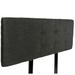 MJL Furniture Ali Button Tufted Belfast Charcoal Upholstered Headboard