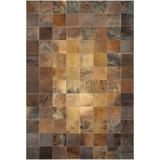 Couristan Chalet Tile Geometric Cowhide Handmade Area Rug