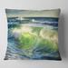 Designart 'Sunrise and Shining Waves in Ocean' Beach Photo Throw Pillow