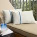 Humble + Haute Sunbrella Canvas Natural and Canvas Capri Single Small Flange Indoor/ Outdoor Pillows, Set of 2