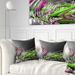 Designart 'Fractal 3D Green Purple Stripes' Contemporary Throw Pillow