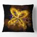 Designart 'Fractal Yellow Butterfly Pattern' Floral Throw Pillow