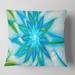 Designart 'Blue Fractal Shining Bright Star' Abstract Throw Pillow