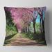 Designart 'Cherry Blossom Pathway in Chiang Mai' Landscape Printed Throw Pillow