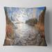 Designart 'Rocky Coast of Autumn Lake' Seashore Throw Pillow