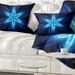 Designart 'Blue Glowing Space Fractal Flower' Flower Throw Pillow