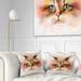 Designart 'Attractive Brown Cat Watercolor' Animal Throw Pillow