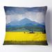 Designart 'Farm House in Field Of Canola' Landscape Printed Throw Pillow