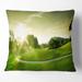 Designart 'Beautiful Green Valley Panorama' Landscape Printed Throw Pillow