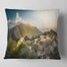 Designart 'Rocky Green Mountains Panorama' Landscape Printed Throw Pillow