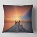 Designart 'Wooden Bridge under Illuminated Sky' Pier Seascape Throw Pillow