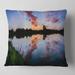 Designart 'Sunset Sky Mirrored in Lake Water' Landscape Printed Throw Pillow