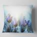 Designart 'Blooming Blue Spring Flowers' Floral Throw Pillow