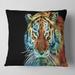 Designart 'Illuminating Tiger Head View' Contemporary Animal Throw Pillow