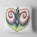 Designart 'Heart with Two Snails in Love' Animal Throw Pillow