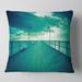 Designart 'Blue Seascape With Wooden Pier' Bridge Throw Pillow