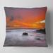 Designart 'Vividly Colorful Tropical Beach at Sunset' Seascape Throw Pillow